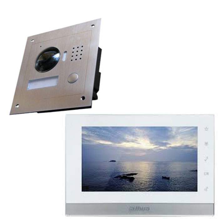 Bộ chuông cửa có hình Dahua màn DHI-VTH1550CH-S2, nút DHI-VTO2202F-P